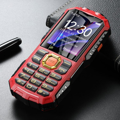 Téléphone robuste Q7+ 4G pour aînés, 1,77 pouces, 16 800 mAh, 21 touches, SOS, FM, réseau : 4G, double SIM (rouge) SH001C456-010